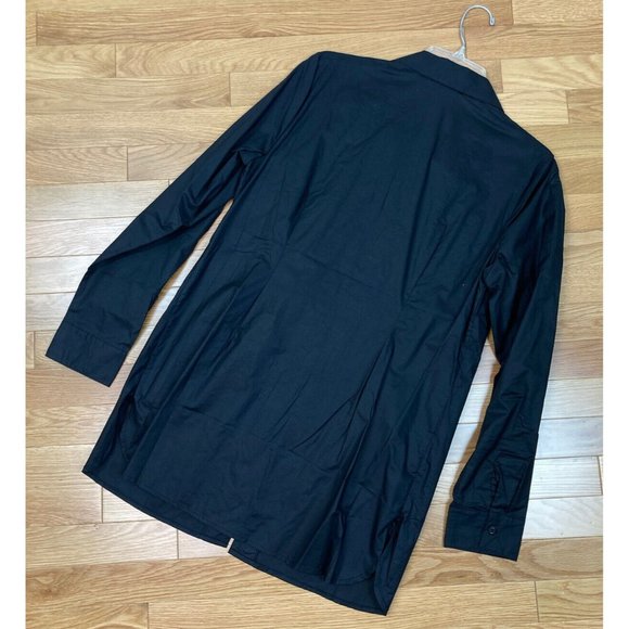 *NWOT Soft Surrounding Ruffle Front V-Neck Long Sleeve Blouse Womens M Black - Picture 7 of 7